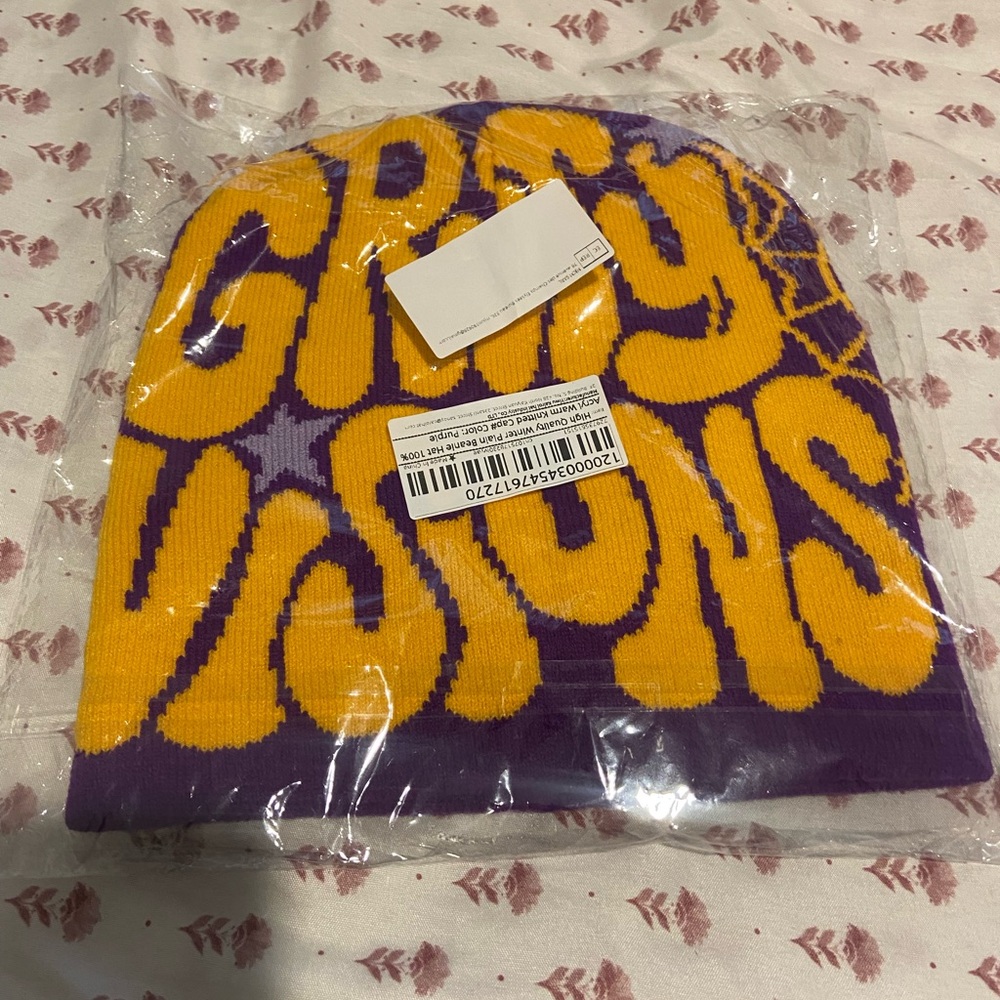 Purple and Yellow Beanie
